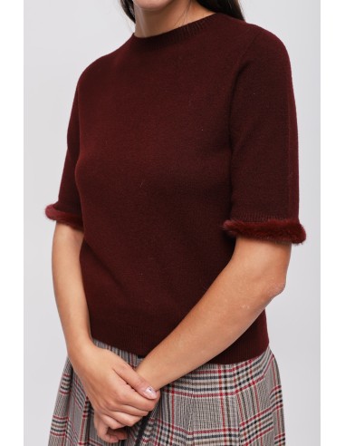 Camisola de manga curta com detalhe em pelo sintético Maryley