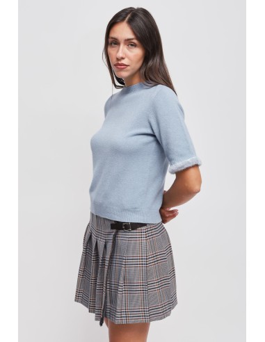 Camisola de Mangas Curtas com Detalhe em Pêlo Sintético Maryley