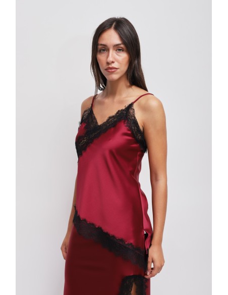 Top em cetim com renda Maryley