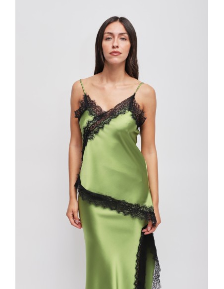 Top em cetim com renda Maryley