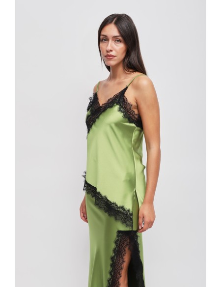 Top em cetim com renda Maryley