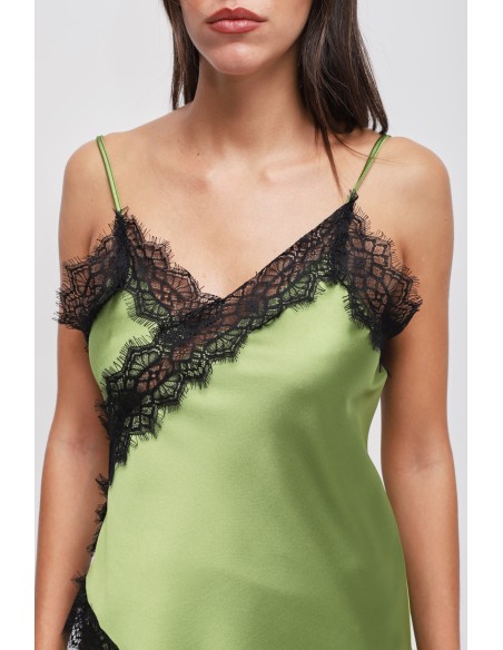 Top em cetim com renda Maryley