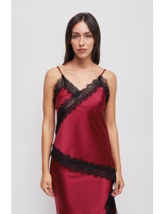 Top em cetim com renda Maryley