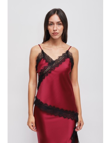 Top em cetim com renda Maryley