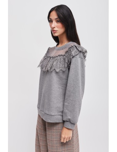 Sweat com decote em renda Maryley