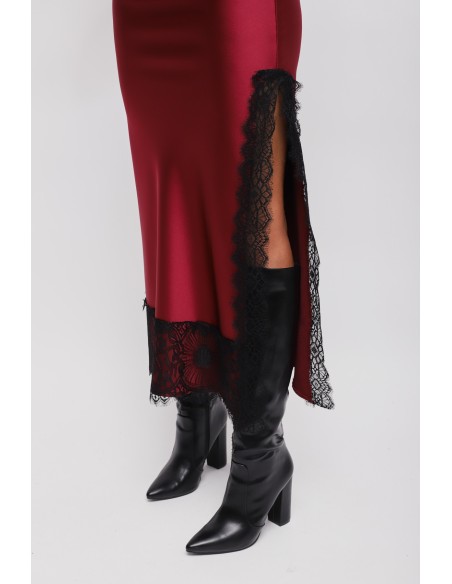 Saia Longa em Cetim com Renda Maryley