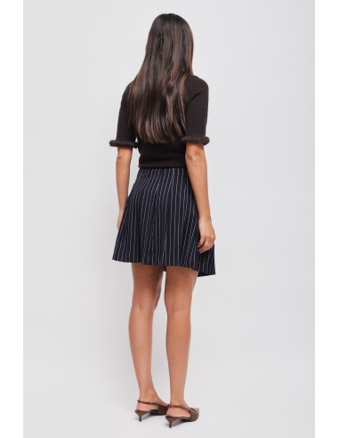 Minissaia riscada plissada com tiras Maryley