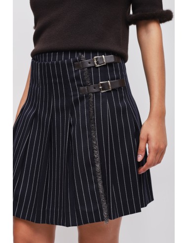 Minissaia Riscada Plissada com Tiras Maryley