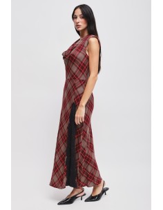 Vestido Xadrez Com Decote Drapeado Maryley 2