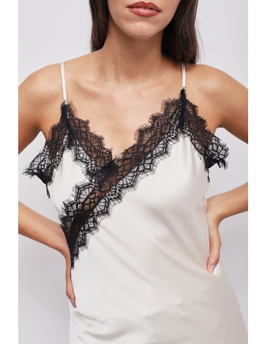 Vestido Acetinado Assimétrico Com Renda Maryley