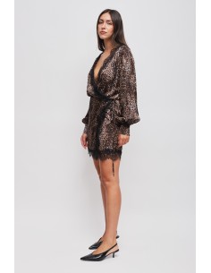 Vestido envelope com estampa de leopardo em viscose Maryley 2