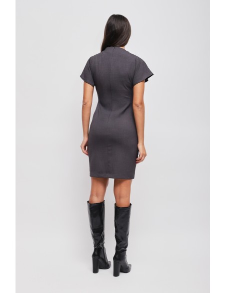 Vestido Curto Drapeado Com Strass Maryley
