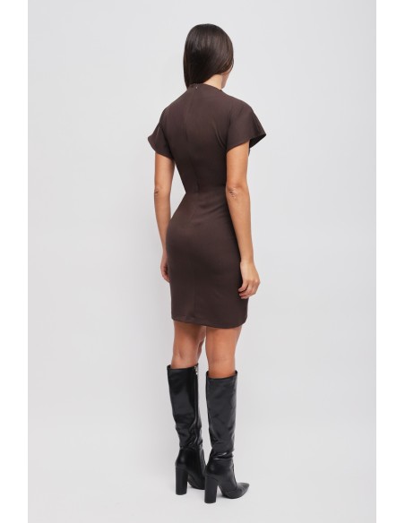Vestido Curto Drapeado Com Strass Maryley