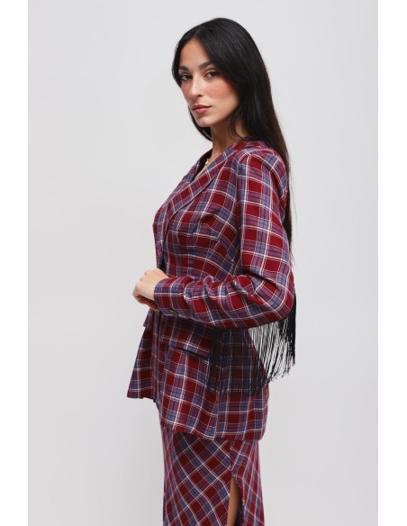 Casaco Xadrez com Franjas Maryley