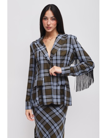 Casaco Xadrez com Franjas Maryley