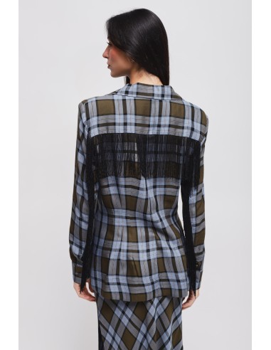 Casaco Xadrez Com Franjas Maryley