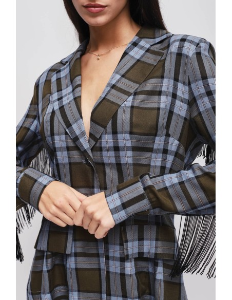 Casaco Xadrez com Franjas Maryley