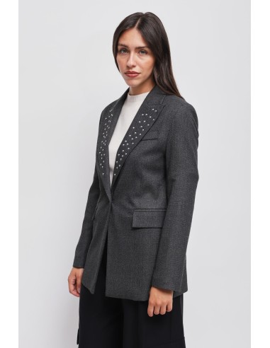 Blazer De Um Botão Com Tachas Maryley