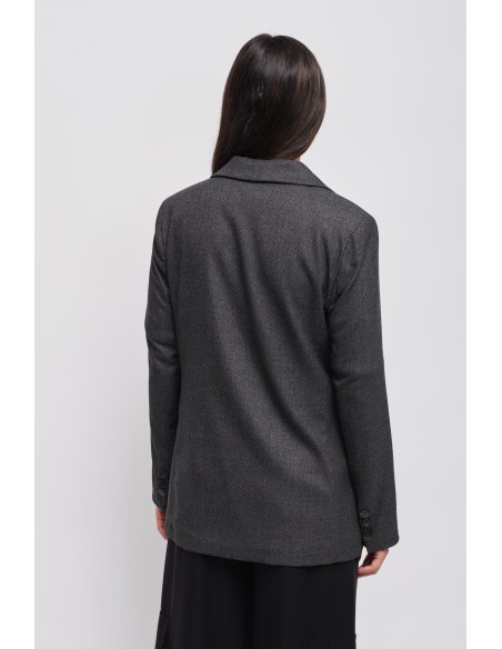 Blazer de abotoamento simples com tachas Maryley