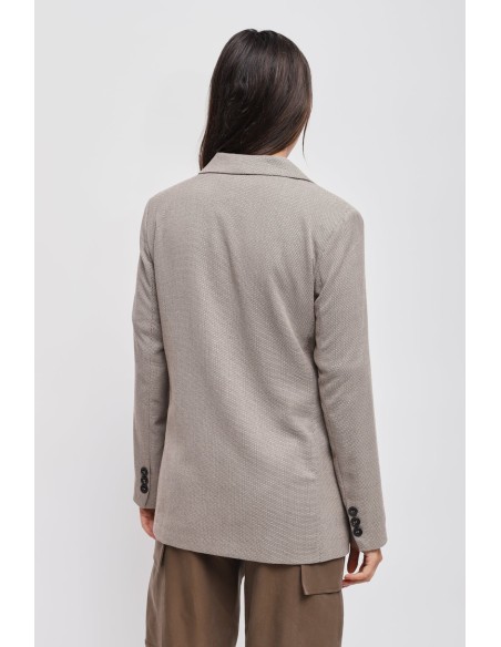 Blazer de um só peito com tachas Maryley