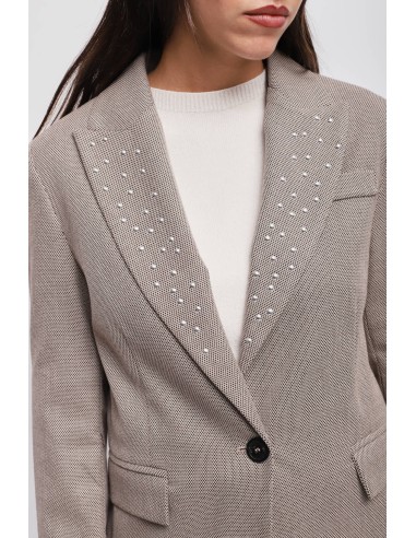 Blazer de um só peito com tachas Maryley