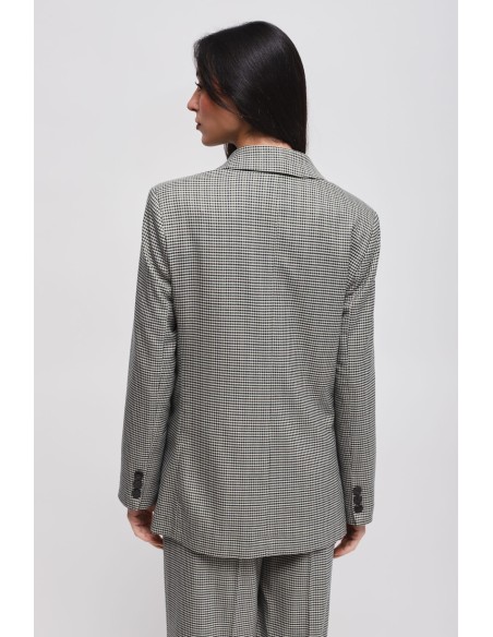 Blazer pied-de-poule com broche Maryley