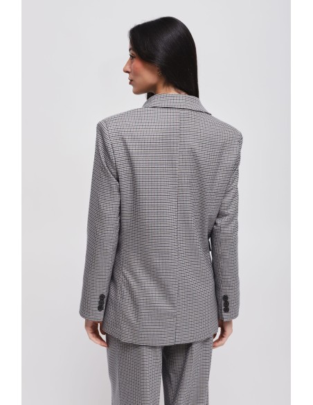 Blazer pied-de-poule com broche Maryley