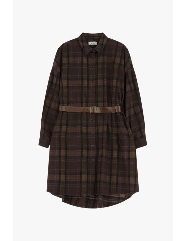 Vestido Curto Xadrez Com Cinto E Botões Dixie