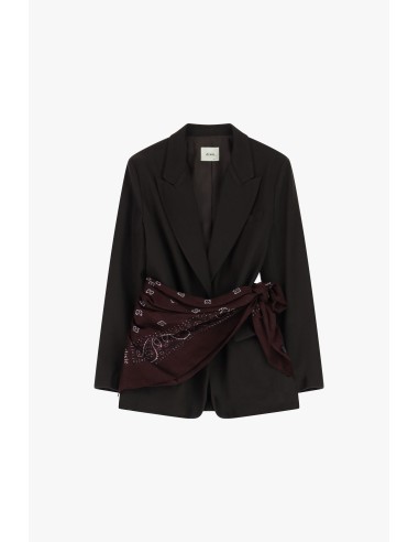 Blazer com cinto foulard amarrado à cintura Dixie