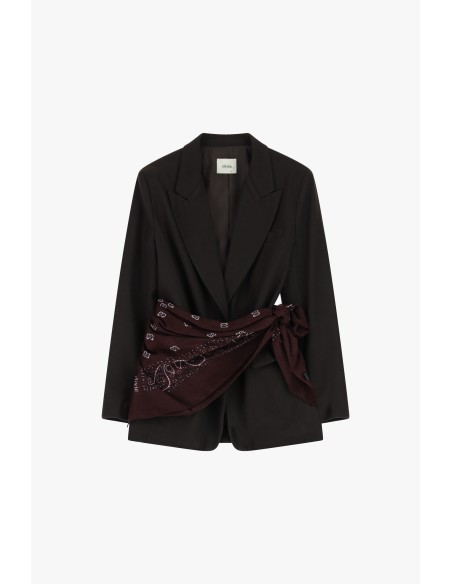 Blazer com cinto foulard amarrado à cintura Dixie