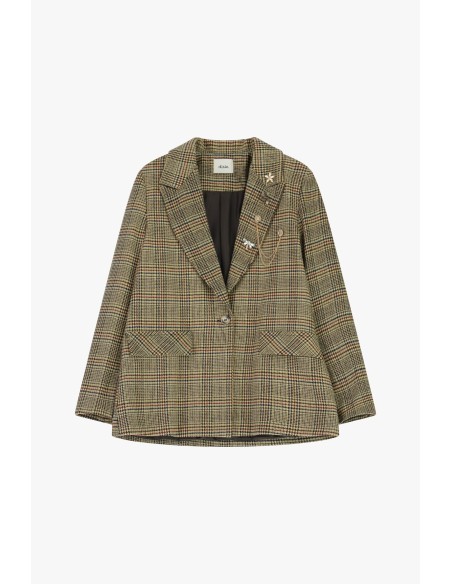 Blazer Xadrez com Bolsos Aplicados Dixie