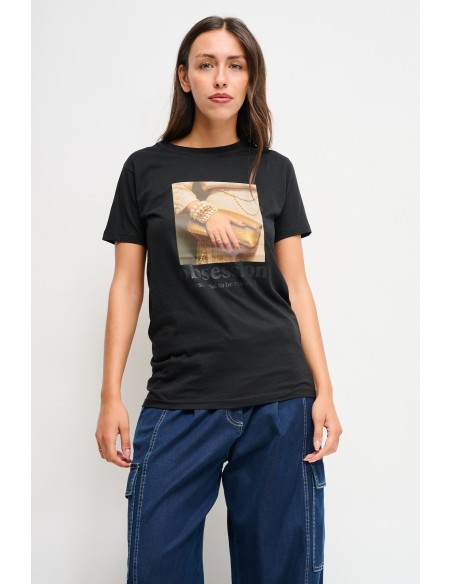 T-shirt casual com estampa Maryley