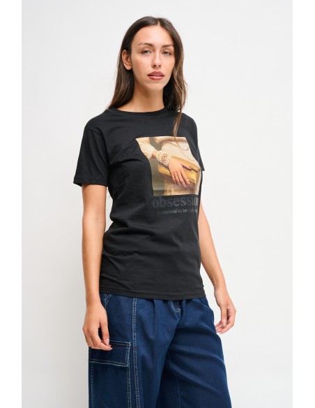 T-shirt casual com estampa Maryley