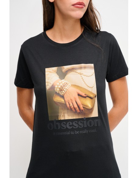 T-Shirt Casual com Estampa Maryley