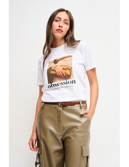 T-shirt casual com estampa Maryley