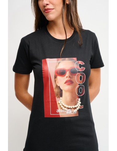 T-shirt em algodão com estampado Maryley