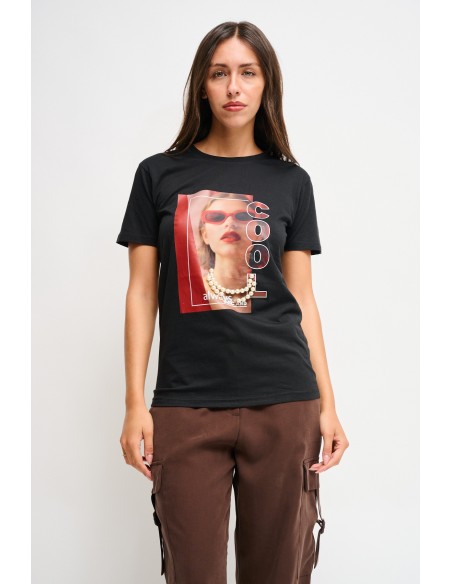 T-shirt de algodão com estampado Maryley
