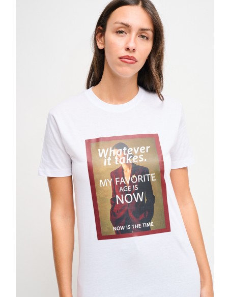 T-Shirt em Algodão com Estampa Maryley