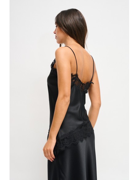 Top Em Cetim Com Acabamentos Em Renda Maryley