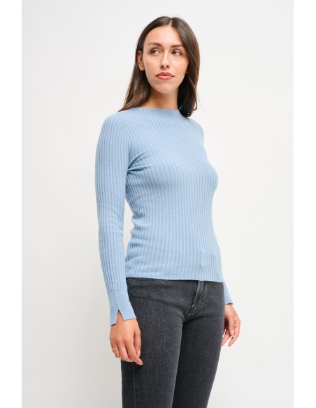 Camisola de Malha Canelada de Mangas Compridas Maryley