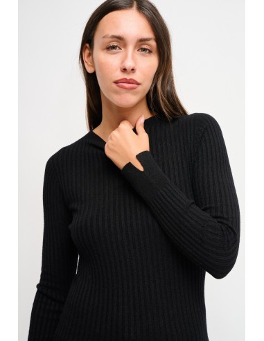 Camisola canelada de manga comprida Maryley