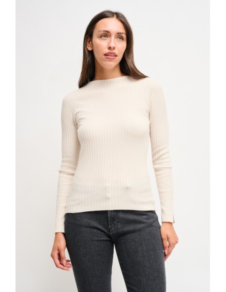 Camisola de mangas compridas canelada Maryley