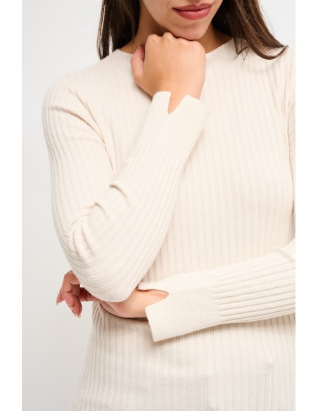 Camisola canelada de mangas compridas Maryley