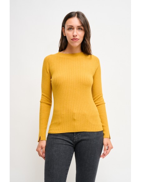 Camisola canelada de mangas compridas Maryley