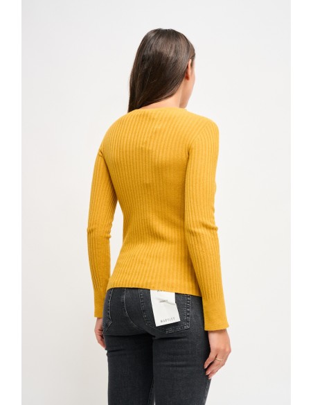 Camisola de mangas compridas canelada Maryley