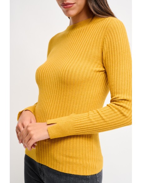 Camisola de mangas compridas canelada Maryley
