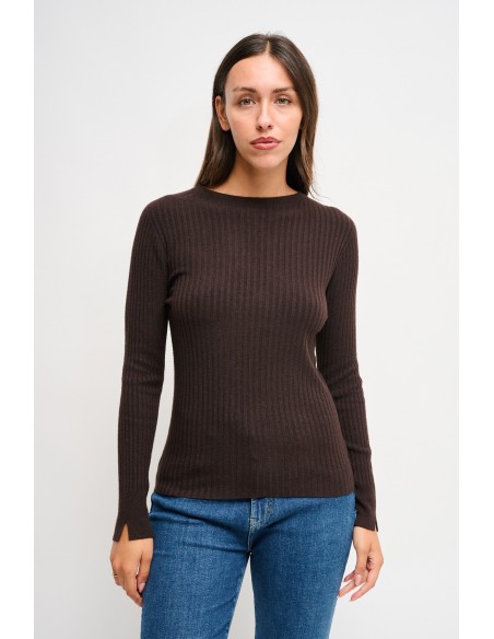 Camisola Canelada de Manga Comprida Maryley