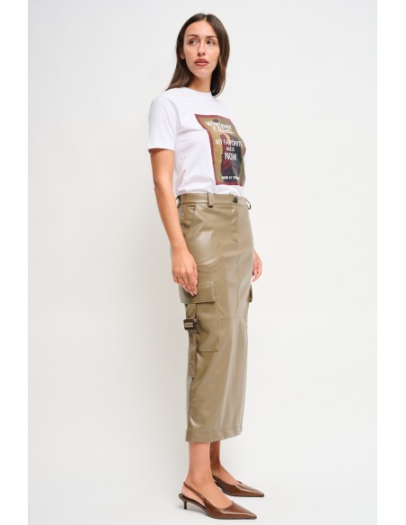 Saia cargo em ecopele Maryley