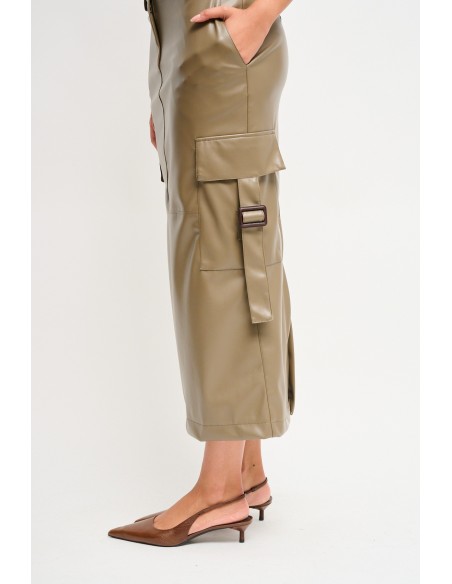 Saia Cargo em Pele Ecológica Maryley