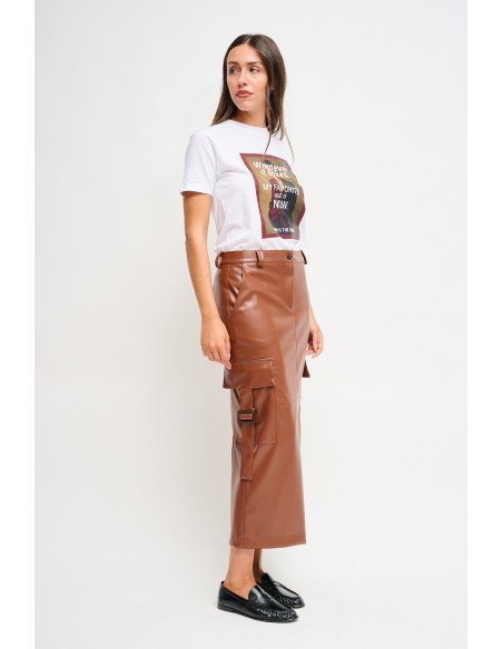 Saia cargo em ecopele Maryley